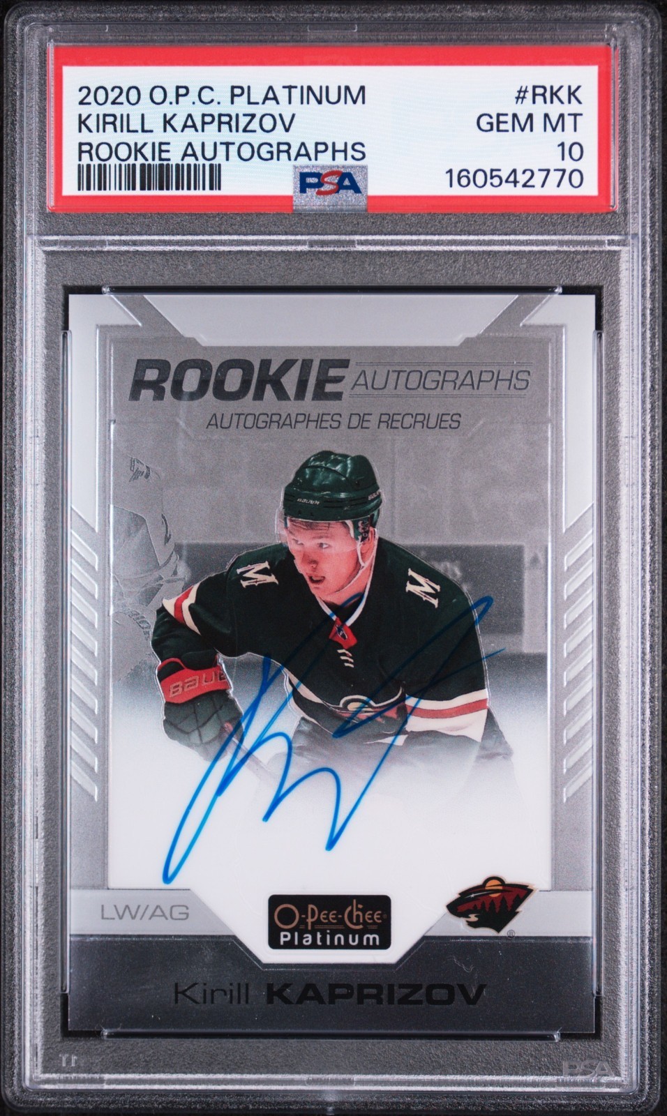 2020-21 O-Pee-Chee Platinum KIRILL KAPRIZOV Rookie Autographs #RKK PSA 10 