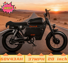 6000W peak Dual Motor Ebike 37MPH 60V43Ah 20" FatTire Suspension Off Road E-Bike