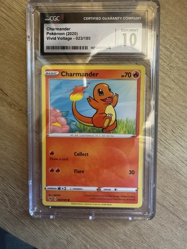 Charmander Vivid Voltage Reverse Holo 023/185 CGC 10 Gem Mint