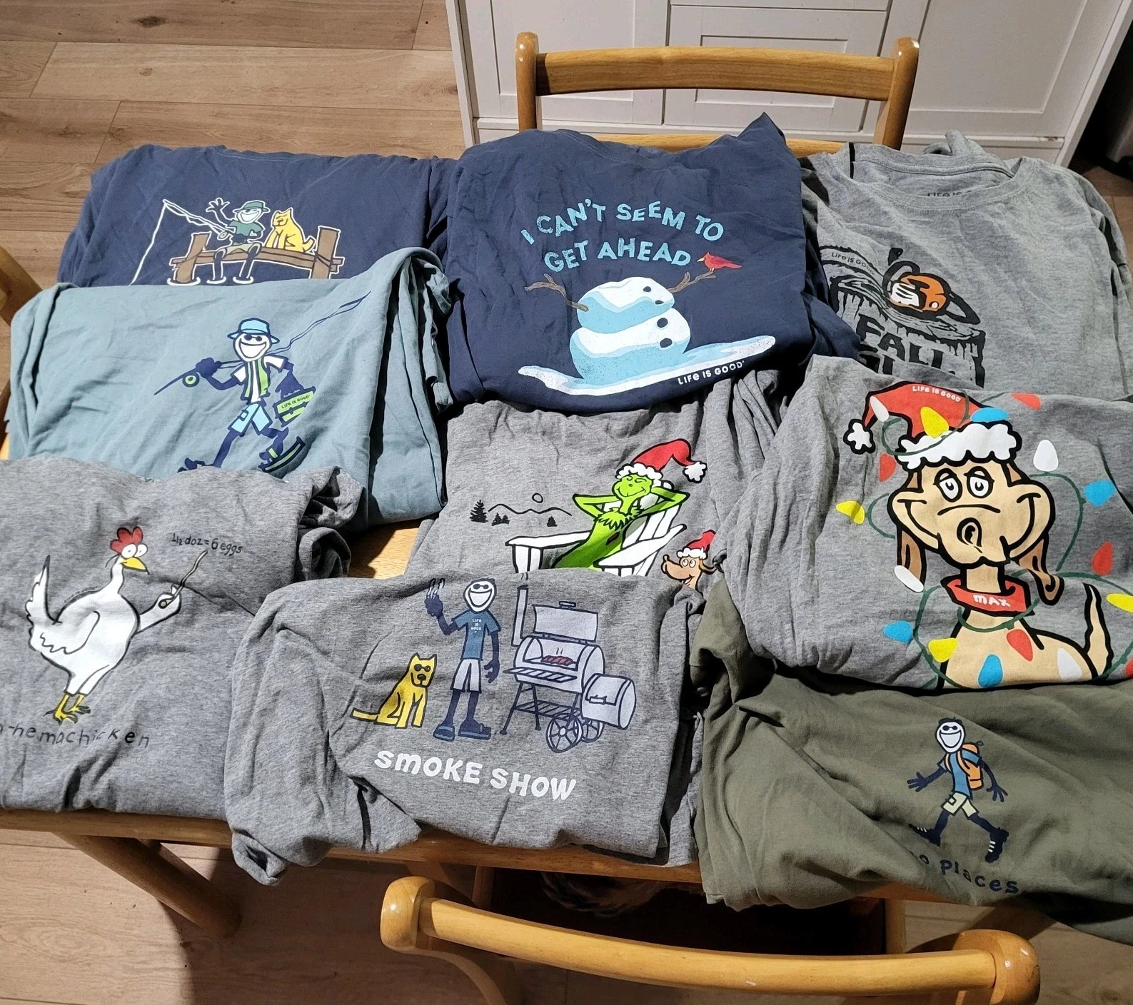 Life Is Good Cool Tee Long Sleeve Shirts Lot Of 9 Men's XXL Grinch Fishing Fall
Opens in a new windo