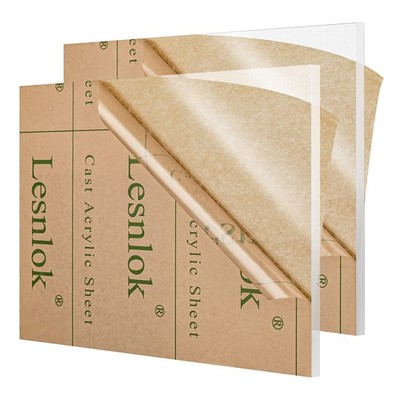Lesnlok 2 Pack 5 x 7 Clear Plexiglass Sheet 1/4 Acrylic Sheet 6mm Thick Use