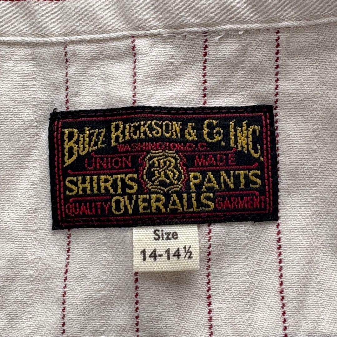 BUZZ RICKSONS Herringbone Striped Work Shirt Size… - image 7