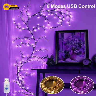 96 LED Baum Ast Lampe Zum Selbermachen Weide Weinrebe Licht 8 Modi Home Wand Deko Beleuchtung