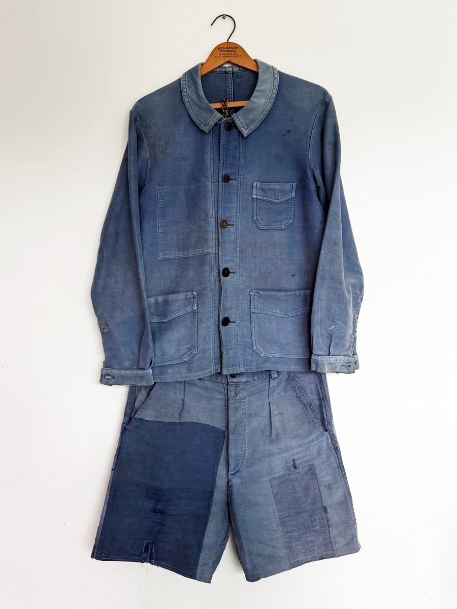 k*u様 40's FRENCH WORK FEDED JACKET 40s Vintage French Faded Moleskin Workwear Jacket and
