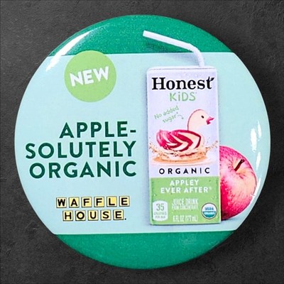 Waffle House Honest Kids Apple-Solutely Organic Juice Button Appley Ever After 