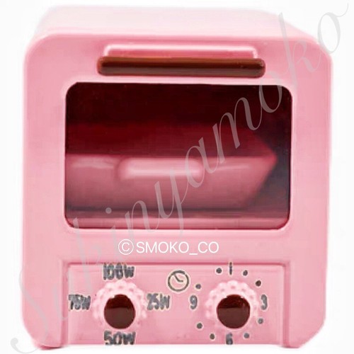 1:6-1:12 Scale Dollhouse Miniature Metal Mini Baking Microwave Oven - Pink - Picture 2 of 5