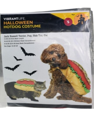 Hotdog Halloween Dog /Cat Costume Size Small 10-20lb Pug Shih Tzu