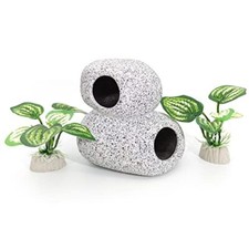 Fish Aquarium Decorations Cave Hide with Viewing Window for Betta Fish Green 1