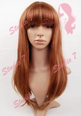 W109 Auburn Mix gerade Fransen Damen Perücke Haut Top Studio7-UK