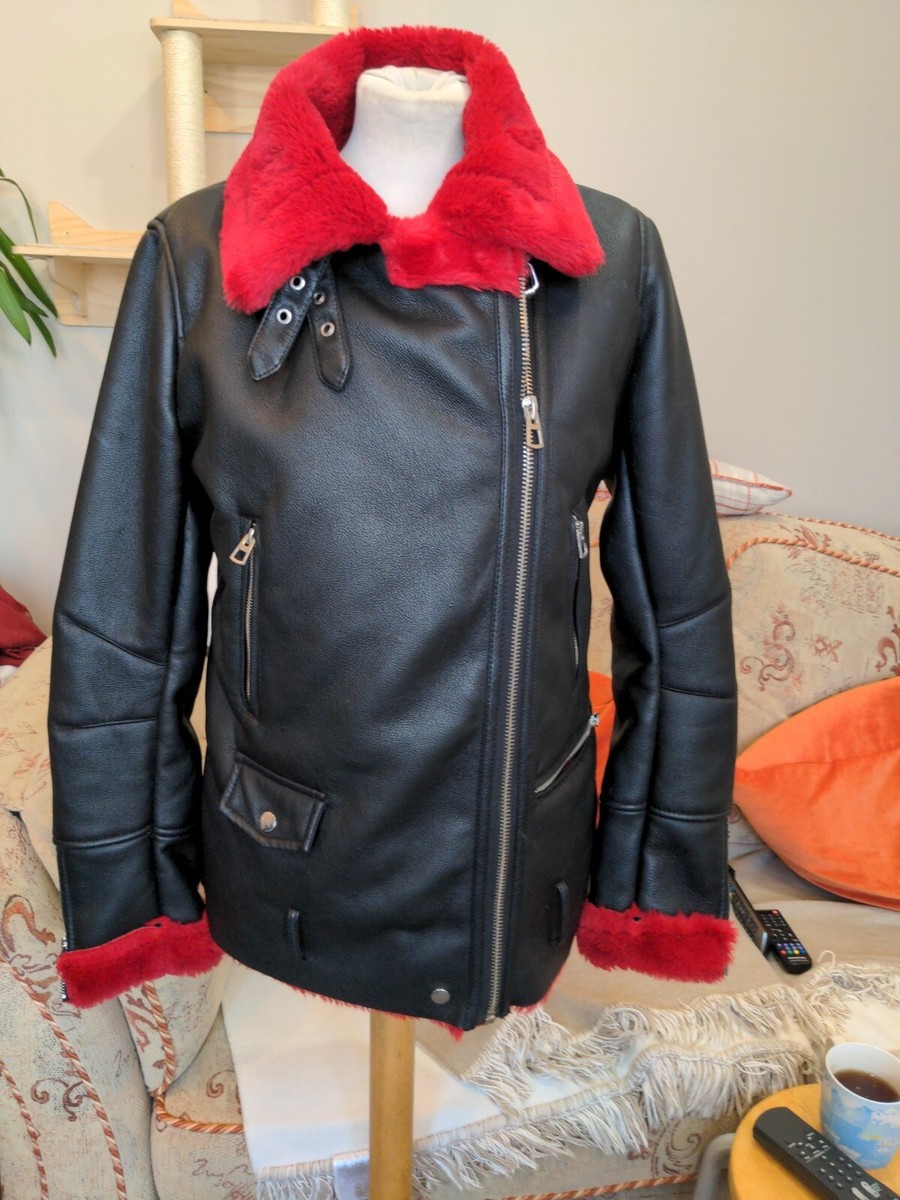 HOT Depop Bershka Red Leather Skirt Bershka Faux Leather Red