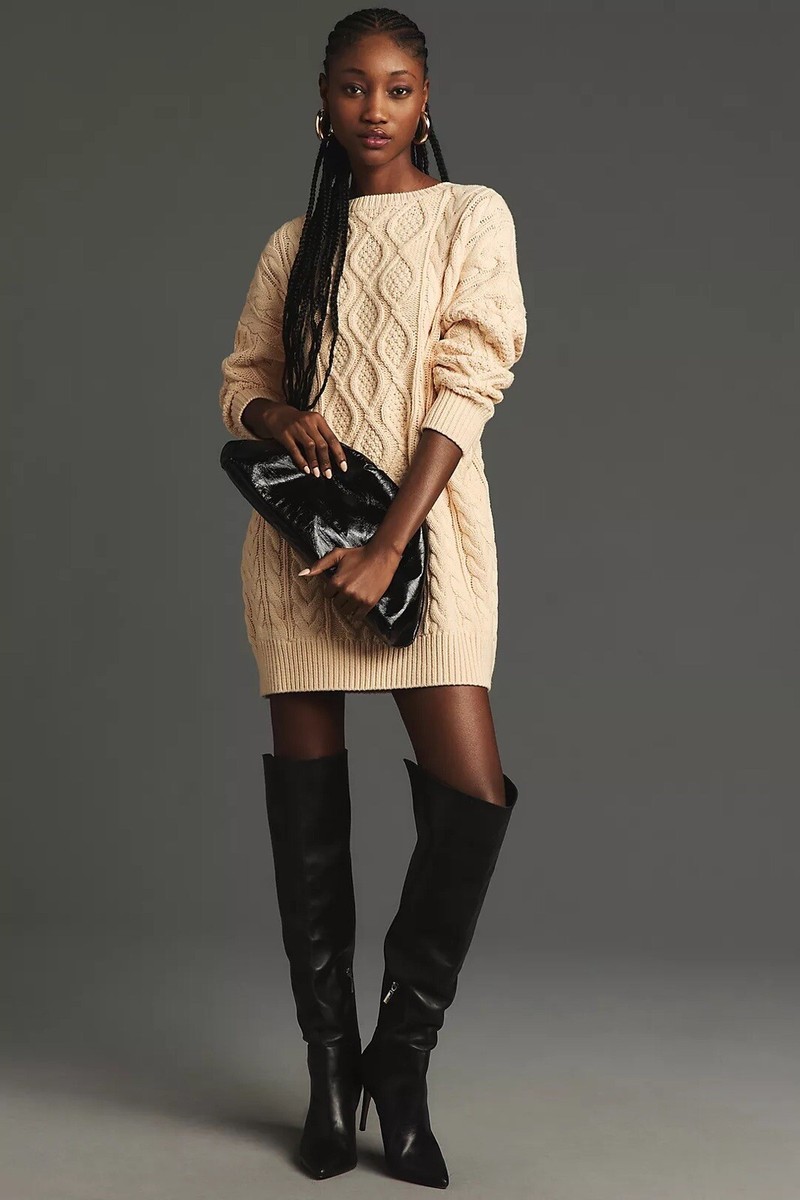 xs sweater dress Jenice Cable Knit Mini VICI our Brianna sweater dress hugs your body in a soft cable knit Buy Women's Luxe Lounge Sweater