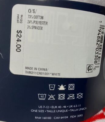 $24 Tommy Hilfiger Men's 3 Pair-Pack White Crew Athletic Socks