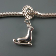 European Sterling Silver Floating Figure Skating Charm,Ice Skater Charm