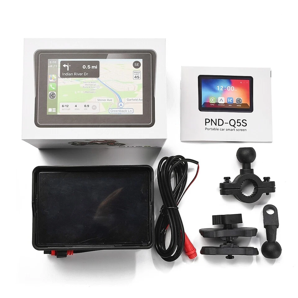 5 Inch Motor GPS Motorcycle Navigation Wireless Carplay Android Auto Bluetooth - Image 4 of 4
