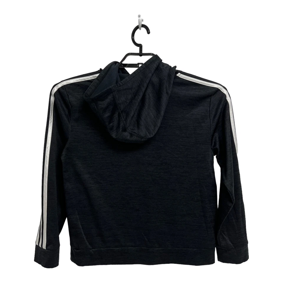 Adidas Girl's Long Sleeve Black Hooded Pullover Sweatshirt Size L (14-16) - Image 3 of 4