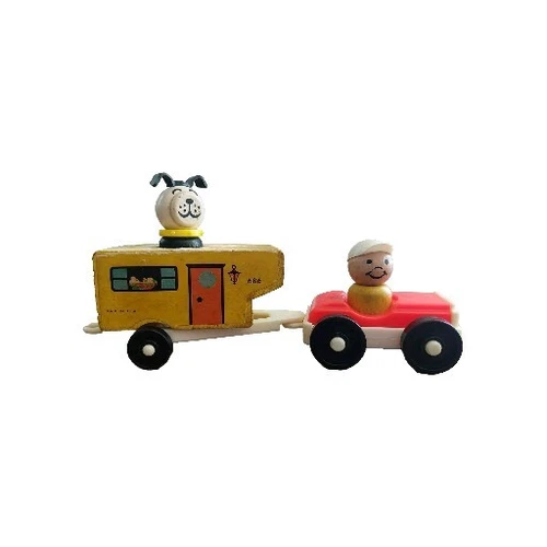 Fisher Price Little People 686 Car & Camper Set Complete 1960's Vintage