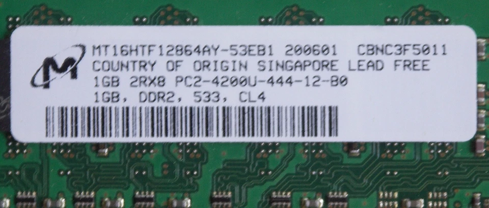 4 sticks PC-4200u 1GB DIMM SDRAM used working pulls (3 Hynix-1 Micron) - Image 2 of 4