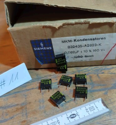 100x SIEMENS MKM KONDENSATOREN B32435-A2823-K  160 V  0,082 μF  OVP NOS