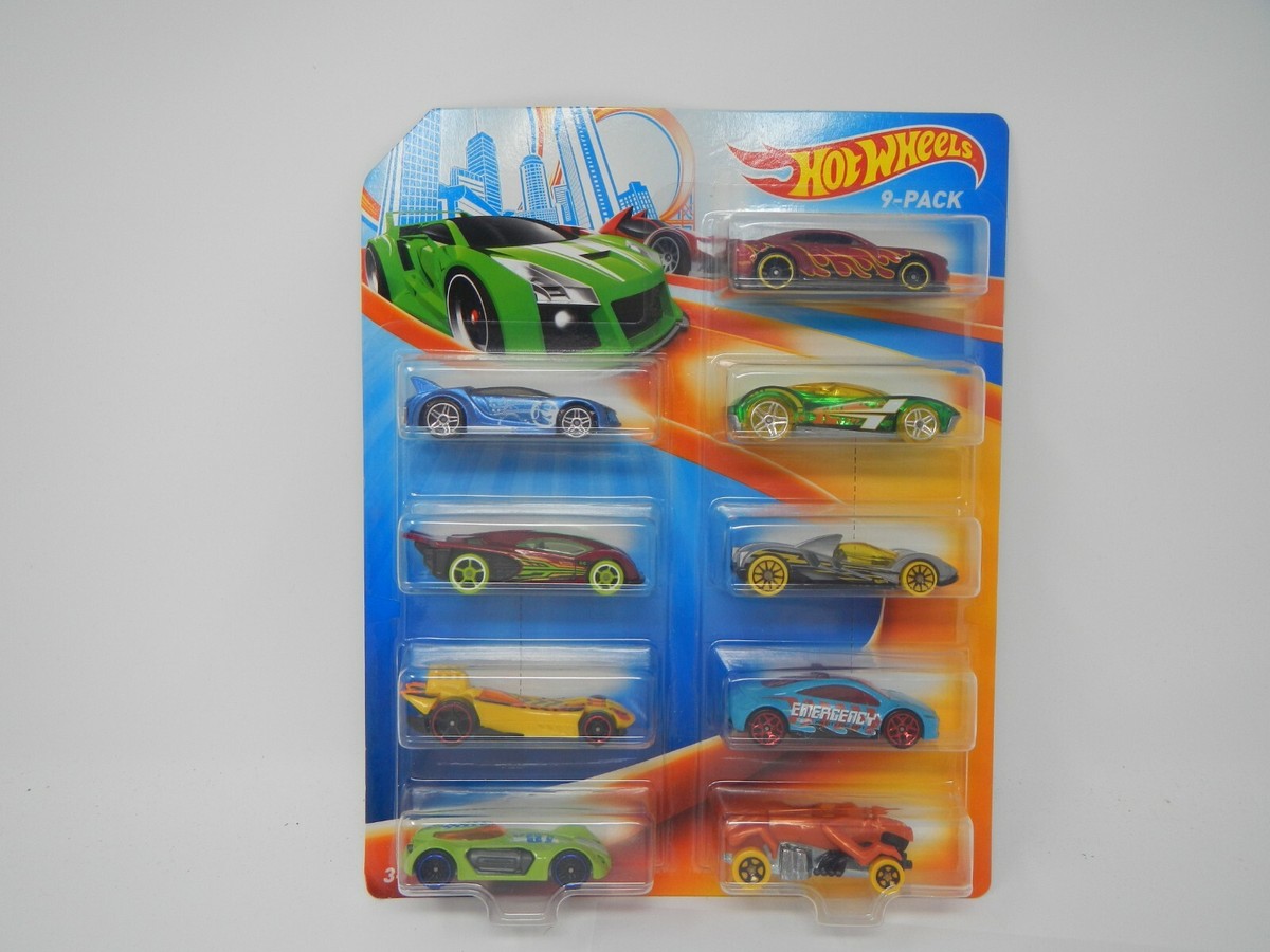 Hot Wheels 9 Pack w/ M3312 & HW City Fire Dept Emergency Car | eBay
