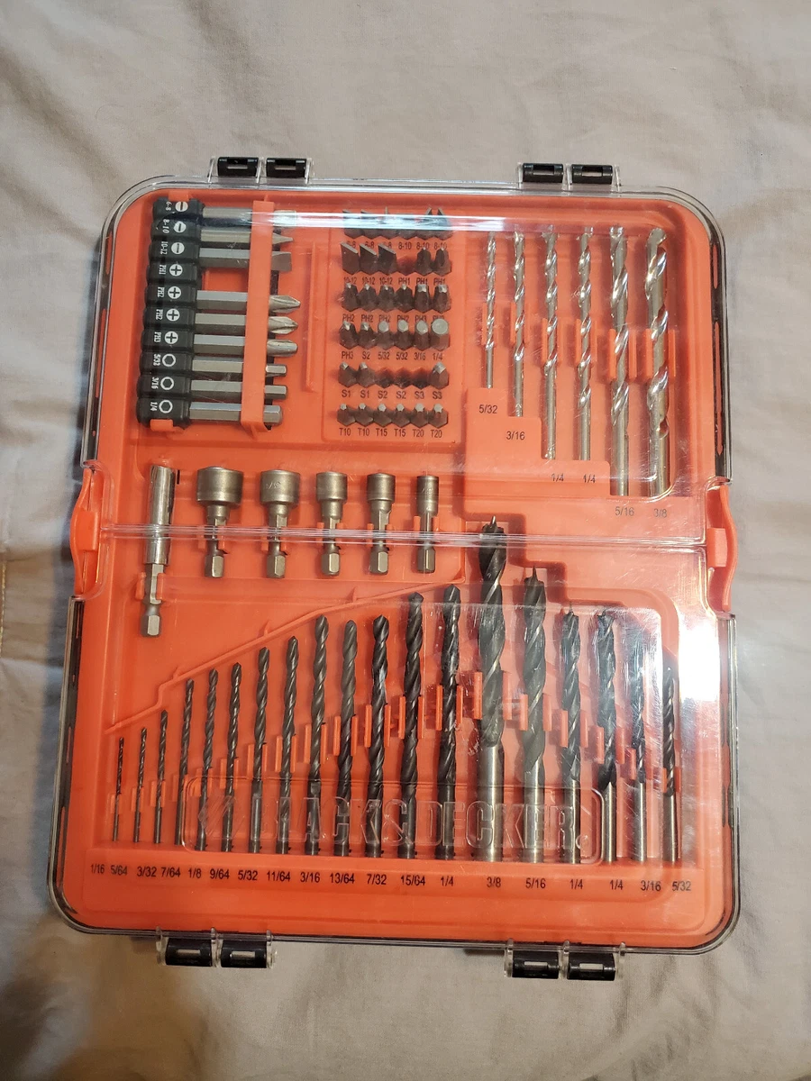 Black & Decker Piece Case Sets Drill Bits~Screwdriver~not complete.