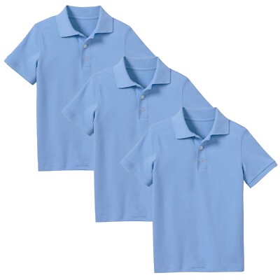 3 Pack School Uniform Polo for Boys Choose Shirts Color - Sizes 4-20 NWT