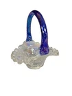 Fenton 4613 FO Blue Handle French Opalescent Paneled Grape Miniature Basket