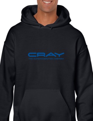 Cray The Supercomputer Company Geek 80's Blue Black Hoodie Hooded Sweatshirt