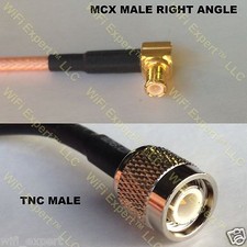1 x RG174 TNC MALE to MCX MALE ANGLE RF Pigtail Cable 4-36 INCHES USA Asmbld