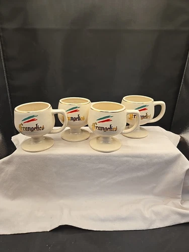 Set of 4 VTG 197Os Frangelico Italian Liqueur Rounded Irish Coffee Mugs BARWARE
