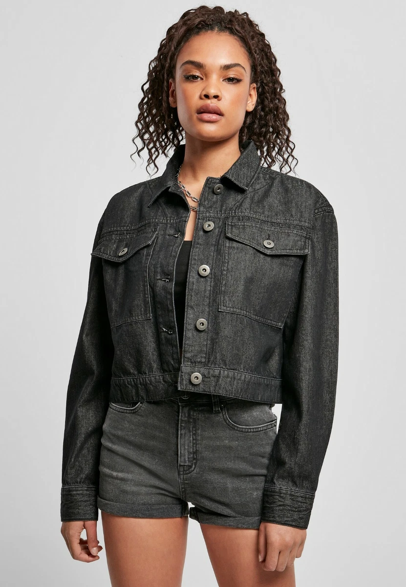 Urban Classics Jacket Jeans Oversize Short Woman Denim Black | eBay