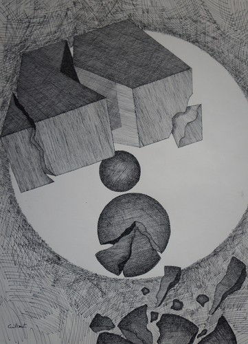 Tintezeichnung Komposition Signiert Jean Cuillerat (1927/1998) - Picture 4 of 5
