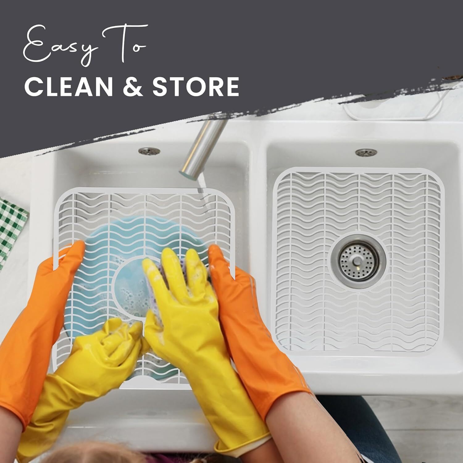 Rubbermaid Antimicrobial Kitchen Sink Protector Mat Flexible 12"x11