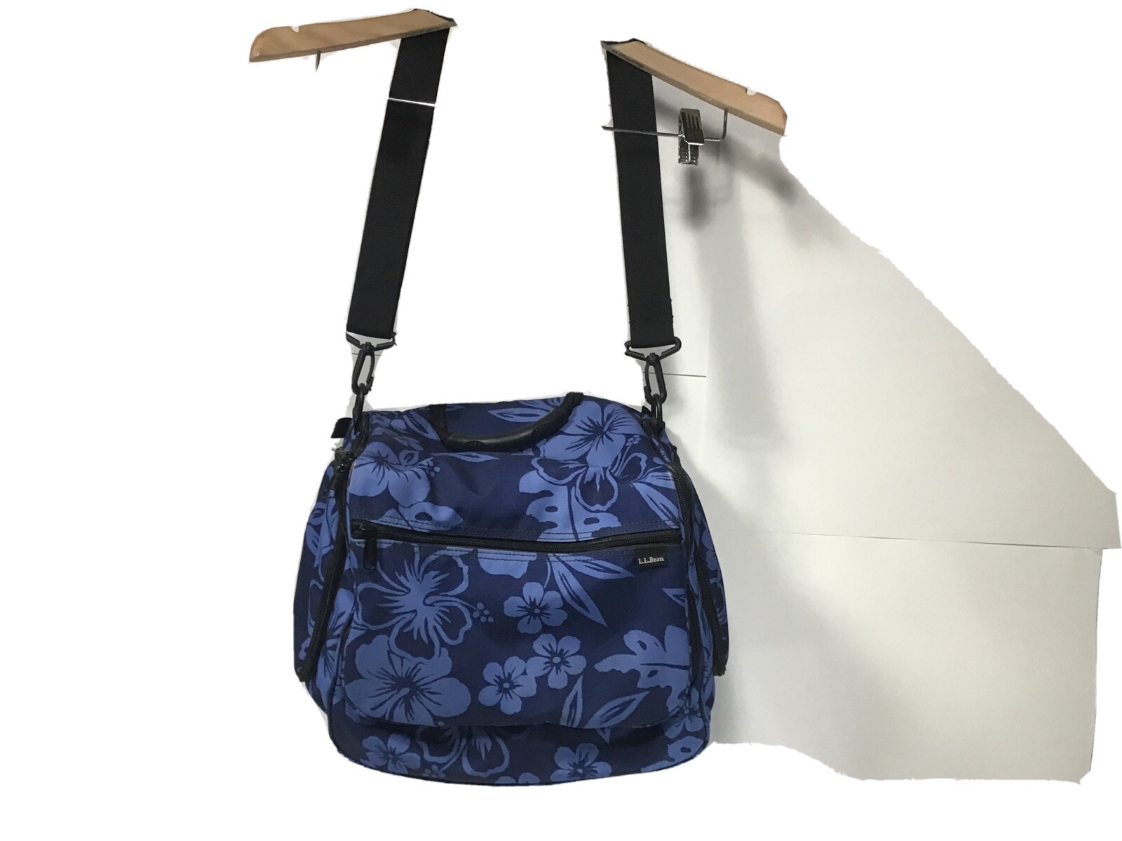 LL BEAN Shoulder Bag Hiking/Travel/Camera Bag Tropical Print Blue eBay