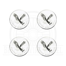 Eagle Chrome White Metal Wheel Chip Emblems 2.25 Set Or Single Eagle Chrome White Metal Wheel Chip Emblems 2.25 Set Or Single