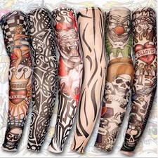 6-Pack Elastic Fake Tattoo Sleeve Temporary Full Arm Tribal Skin Quality Unisex