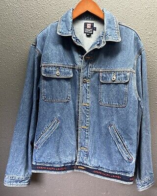 CHAPS RALPH LAUREN Denim Jacket Men's L Blue Buck Logo CHAPS RALPH LAUREN Denim Jacket Men's L Blue Buck Logo
