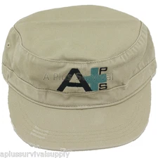Khaki - A Plus Survival Distressed Military Hat - Brand New! Are you Prepared?