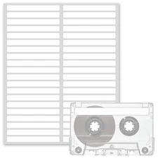 Compact Cassette Labels. 40 Matte White Writable Stickers for 20 Audio Cassettes