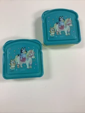 Zak Designs Bluey Plastic Sandwich Container for Kids BPA Free (2pack)