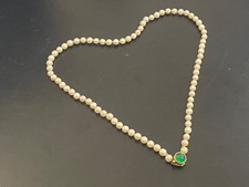 Real pearl necklaces for women with gold lock