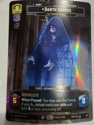  Star Wars Unlimited Darth Sidious From Gift Box Promo 