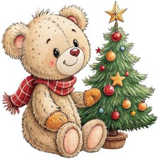 30 Custom Christmas Eve Bear Personalized Address Labels