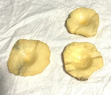 Alabaster Hand Carved Ashtray Yellow 3PC Set