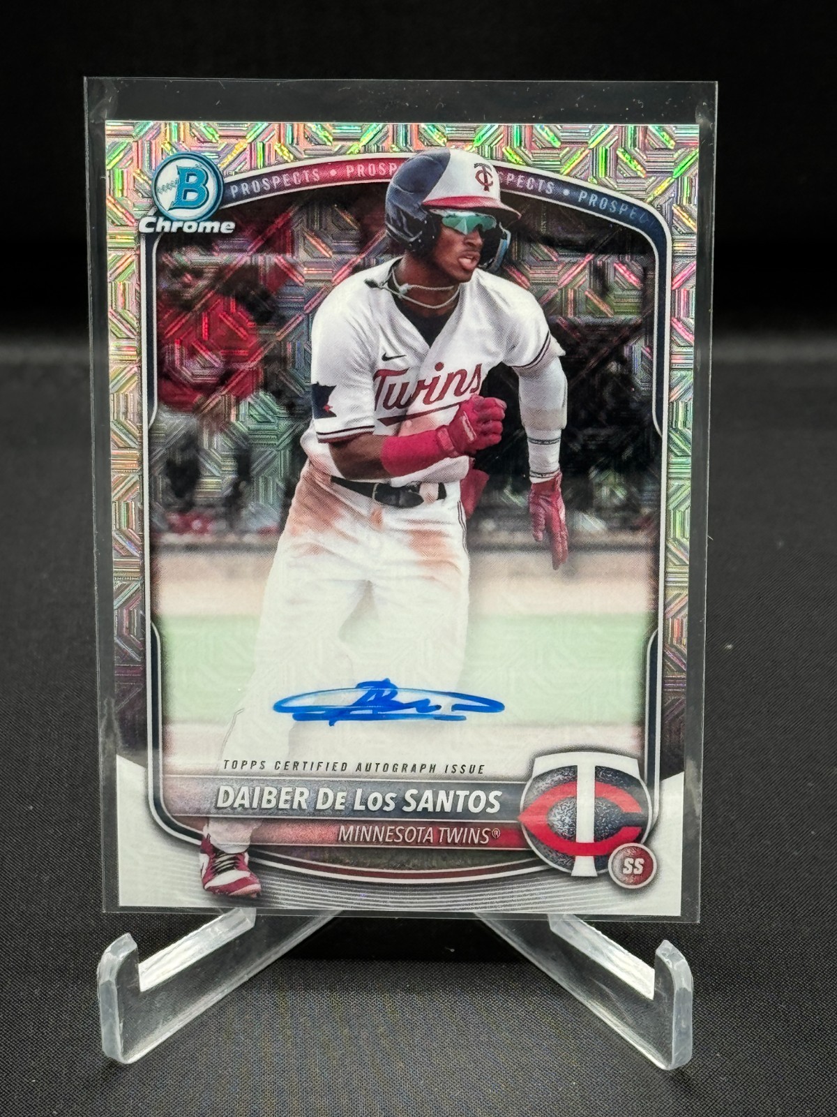 2025 Bowman Chrome #BMA-DD Daiber De Los Santos Prospect Auto Mojo view 1