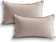 12"x20" Cotton Linen Decorative Lumber Throw Pillow Case Cushion Cover Set with