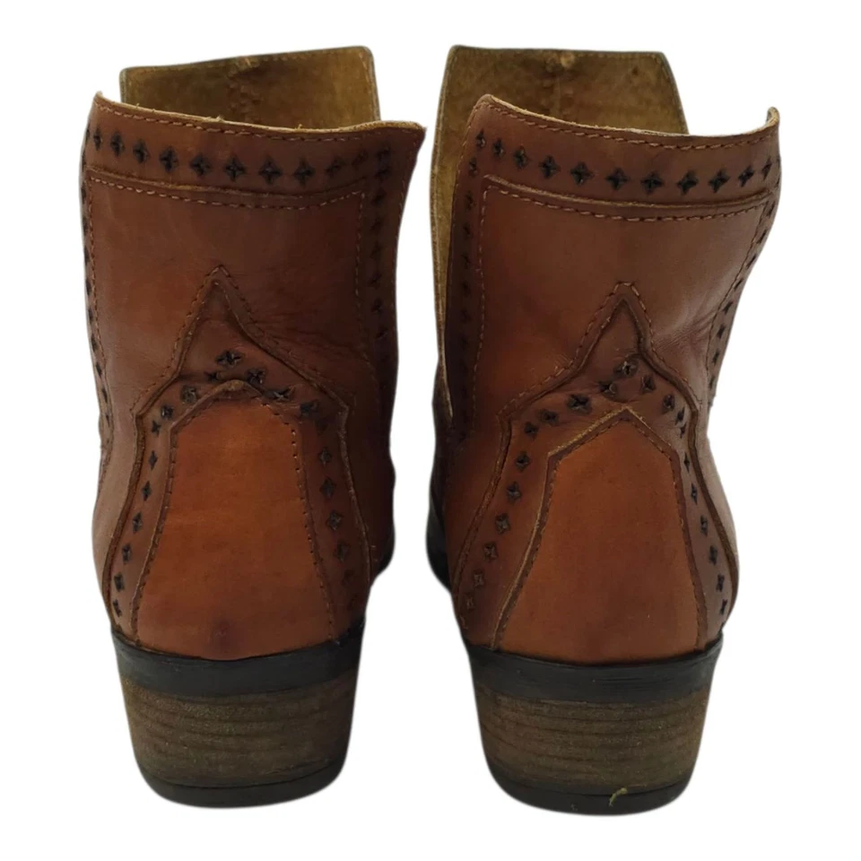 Bota Western Brescia muy volátil para mujer 7 botines al tobillo sin cordones de cuero marrón Foto 4 de 4