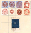 1880s to 1890s x9 EMBOSSED Customs / Prepaid Labels  tp 10 Shillings