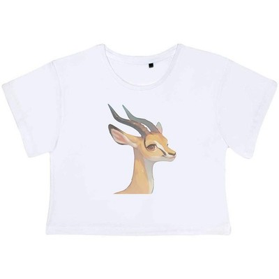 ''Süße Springbock'' Damen Baumwolle Crop Tops (CO064692)