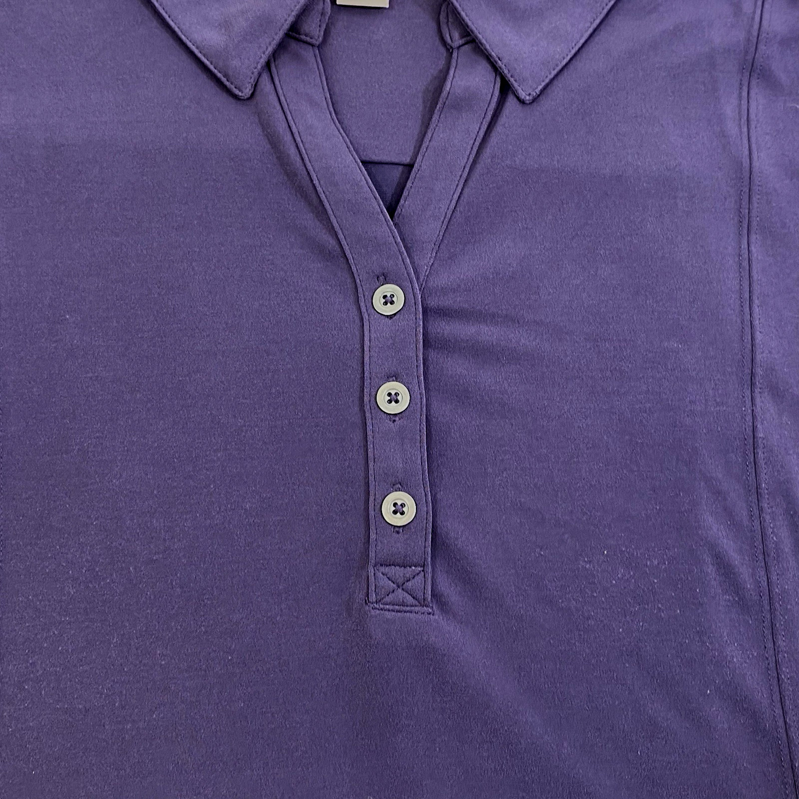 Chicos Size 2 Collar 3 Button Pullover Purple Shi… - image 13