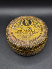 Vintage Rawleigh's Antiseptic Salve Tin Large Box 12 oz Yellow Black Graphics